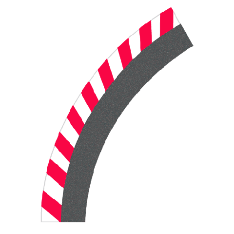 Carrera&nbsp;Aussenrandstreifen Kurve 1/60 rot/weiss