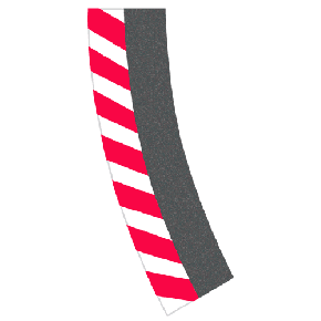 Aussenrandstreifen Kurve 2/30 rot/weiss