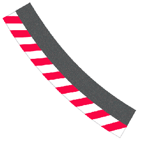 Aussenrandstreifen Kurve 3/30 rot/weiss