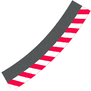 Aussenrandstreifen fuer Steilkurve 3/30, rot weiss