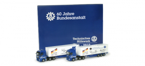 THW Jubil�umsset mit 2 x 40ft. Container-Sattelzug 60 Jahre THW